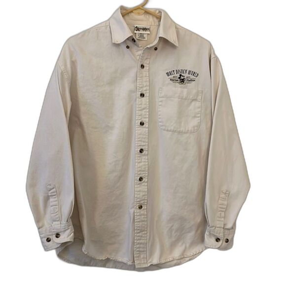 Vintage Disney World Mickey Mouse Shirt Medium Button Down Vacation Resort - Picture 1 of 13